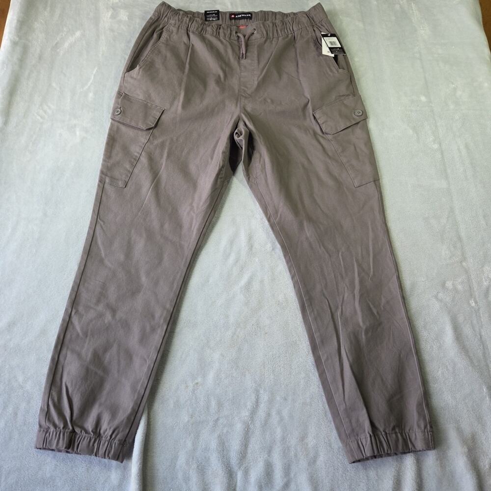 Airwalk Jogger Pants Men's Sz XL Cargo Pull on Gray Drawstring NWT 0922